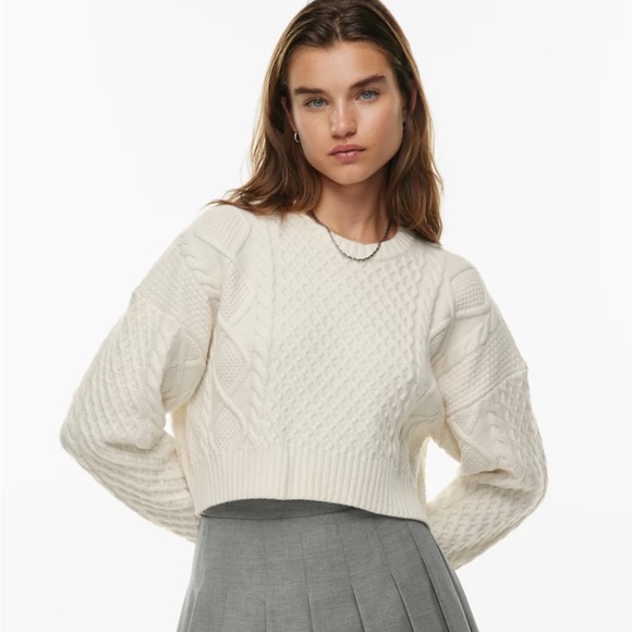 Aritzia Sweaters - Aritzia Peggy Cropped Cable Sweater